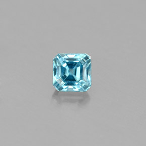 Circón azul natural de 0,36 ct, corte esmeralda, VS