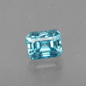Circón azul natural de 0,40 ct, corte esmeralda, VS