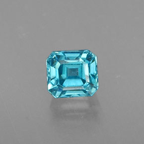 Circón azul natural de 0,56 ct, corte esmeralda, VVS-VS