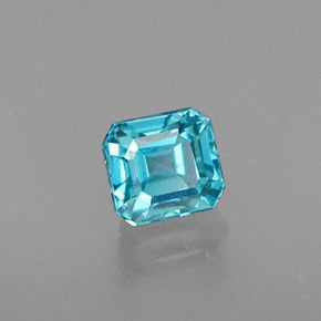 Circón azul natural de 0,56 ct, corte esmeralda, VVS-VS