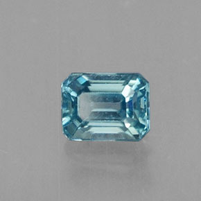 Circón azul natural de 0,41 ct, corte esmeralda, VVS-VS