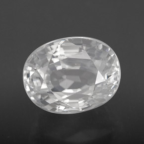 Circón blanco natural de 8,64 ct, corte óvalo, VVS