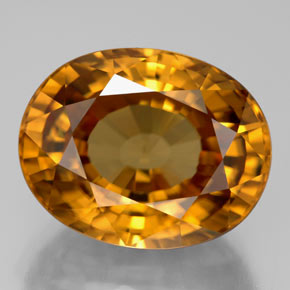 Circón amarillo natural de 18,67 ct, corte óvalo, VVS
