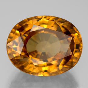 Circón amarillo natural de 18,67 ct, corte óvalo, VVS