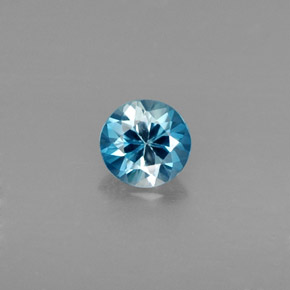 Circón azul natural de 0,49 ct, corte redondo, VVS-VS