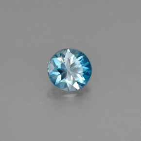 Circón azul natural de 0,49 ct, corte redondo, VVS-VS