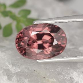 Circón rosa natural de 4,09 ct, corte óvalo, VVS