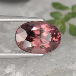 Circón rosa natural de 4,09 ct, corte óvalo, VVS