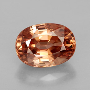 Circón naranja natural de 4,08 ct, corte óvalo, IF