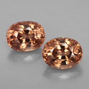 Gemas de circón naranja natural de  ct, corte óvalo, IF