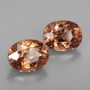 Gemas de circón naranja natural de  ct, corte óvalo, IF