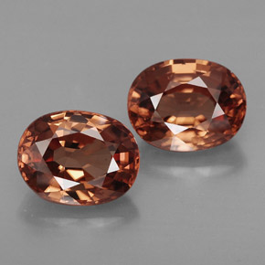 Gemas de circón naranja natural de  ct, corte óvalo, IF