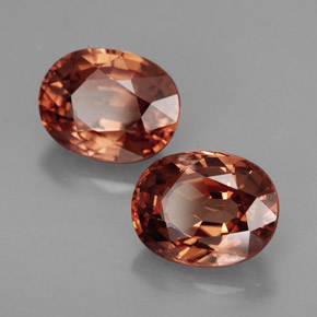 Gemas de circón naranja natural de  ct, corte óvalo, IF