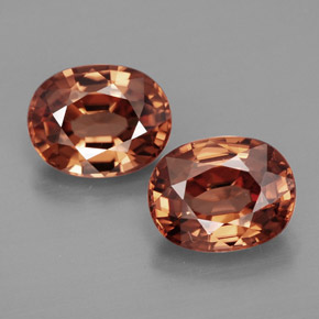 Gemas de circón naranja natural de  ct, corte óvalo, IF
