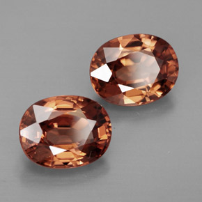 Gemas de circón naranja natural de  ct, corte óvalo, IF
