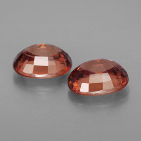 Gemas de circón naranja natural de  ct, corte óvalo, IF