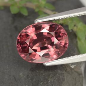 Circón rojo natural de 3,58 ct, corte óvalo, VVS