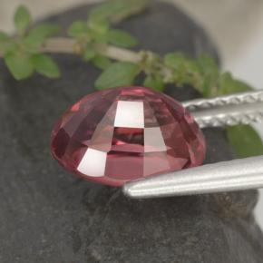 Circón rojo natural de 3,58 ct, corte óvalo, VVS