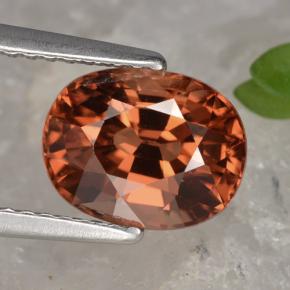 Circón naranja natural de 3,54 ct, corte óvalo, VS