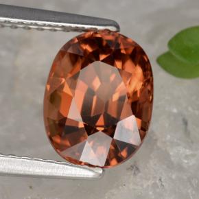 Circón naranja natural de 3,54 ct, corte óvalo, VS