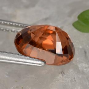 Circón naranja natural de 3,54 ct, corte óvalo, VS