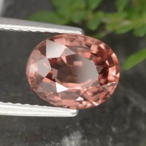 Circón rosa natural de 2,93 ct, corte óvalo, VVS-VS