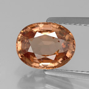 Circón naranja natural de 2,90 ct, corte óvalo, IF
