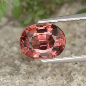 Circón rosa natural de 3,31 ct, corte óvalo, VVS