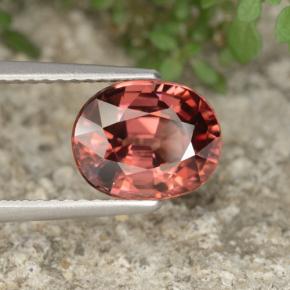 Circón rosa natural de 3,31 ct, corte óvalo, VVS