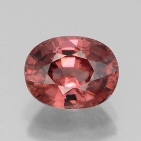 Circón rosa natural de 3,39 ct, corte óvalo, IF
