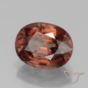 Circón Rojo carmesí intenso natural de 3.27 ct, Ovalada, VVS-VS