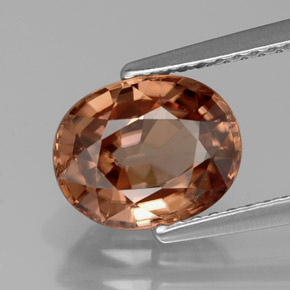 Circón naranja natural de 3,17 ct, corte óvalo, VVS