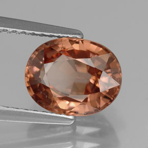 Circón naranja natural de 3,17 ct, corte óvalo, VVS