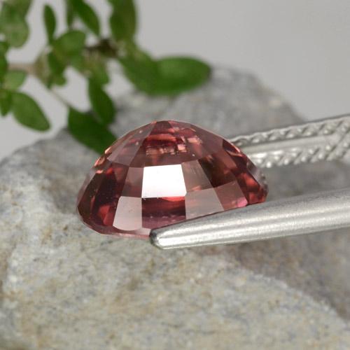Circón rosa natural de 3,46 ct, corte óvalo, VVS