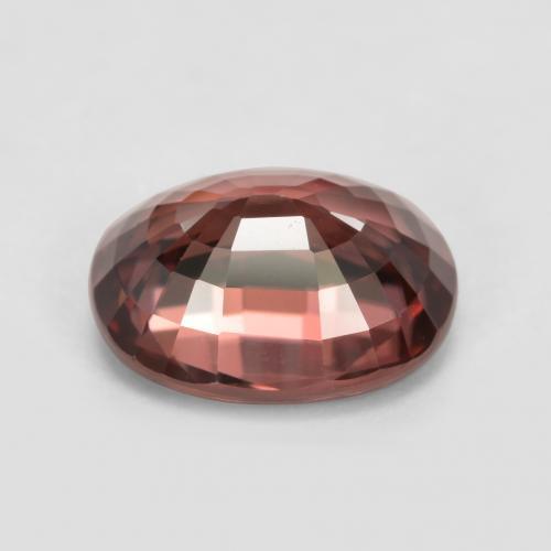 Circón rojo natural de 3,14 ct, corte óvalo, VVS