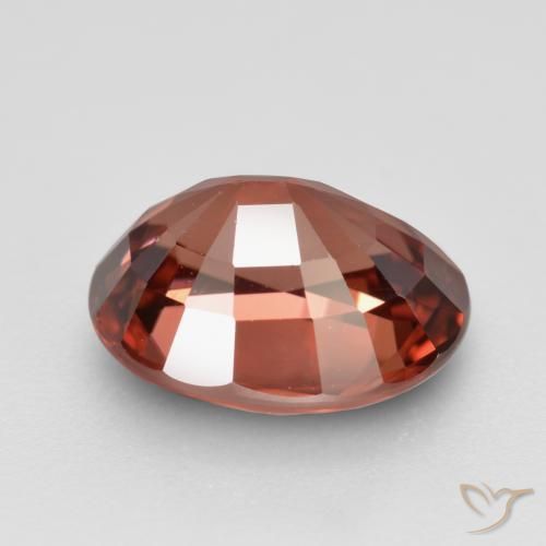 Circón Rojo oscuro medio natural de 3.06 ct, Corte Óvalo, VS