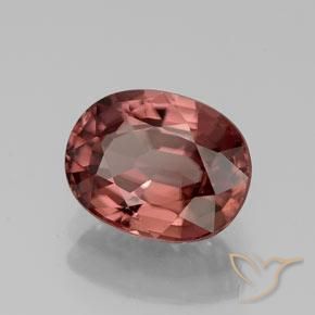 Circón Rojo vino natural de 3.06 ct, Ovalada, VVS