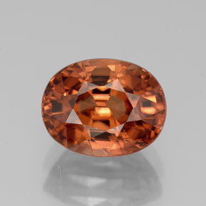 Circón naranja natural de 3,83 ct, corte óvalo, VVS