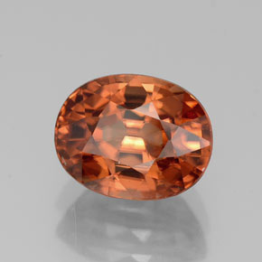 Circón naranja natural de 3,83 ct, corte óvalo, VVS