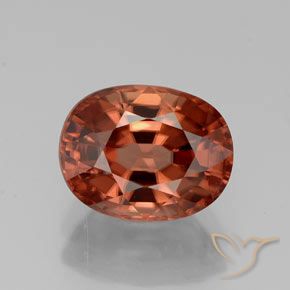 3.38ct Natural Rojo medio Circón, Ovalada, VVS