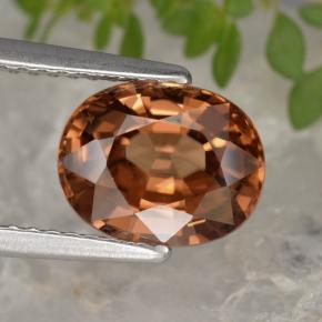 Circón rojo natural de 3,12 ct, corte óvalo, VVS