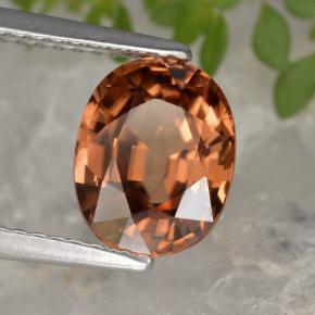 Circón rojo natural de 3,12 ct, corte óvalo, VVS