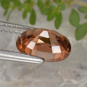 Circón rojo natural de 3,12 ct, corte óvalo, VVS