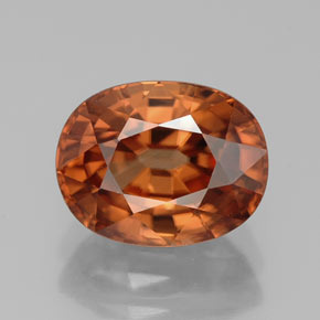 Circón naranja natural de 3,45 ct, corte óvalo, VVS