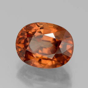 Circón naranja natural de 3,45 ct, corte óvalo, VVS