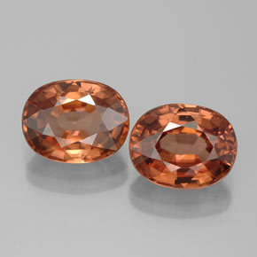 Gemas de circón naranja natural de  ct, corte óvalo, IF