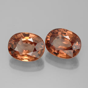 Gemas de circón naranja natural de  ct, corte óvalo, IF