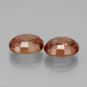 Gemas de circón naranja natural de  ct, corte óvalo, IF