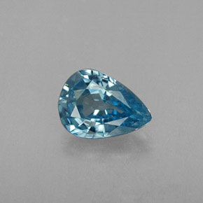 Circón azul natural de 0,82 ct, en forma de pera, VVS