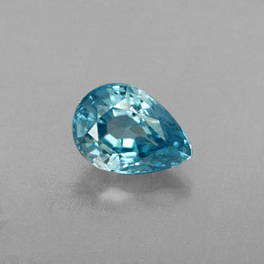 Circón azul natural de 1,02 ct, en forma de pera, VVS